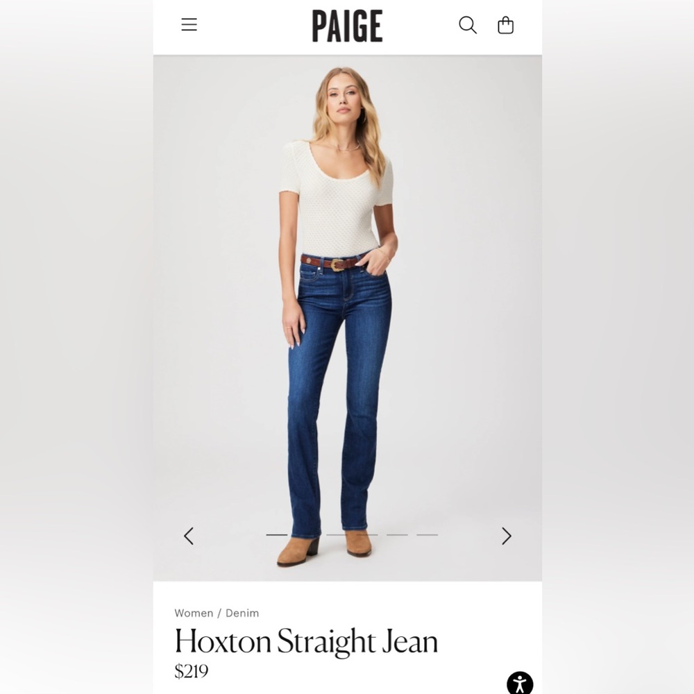 Paige Hoxton Straight. Size 26. NWOT. Perfect condition. Primavera wash. 34”.